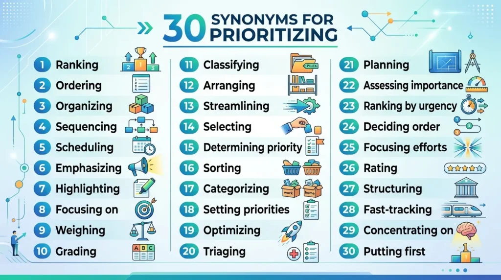 Synonyms for prioritizing