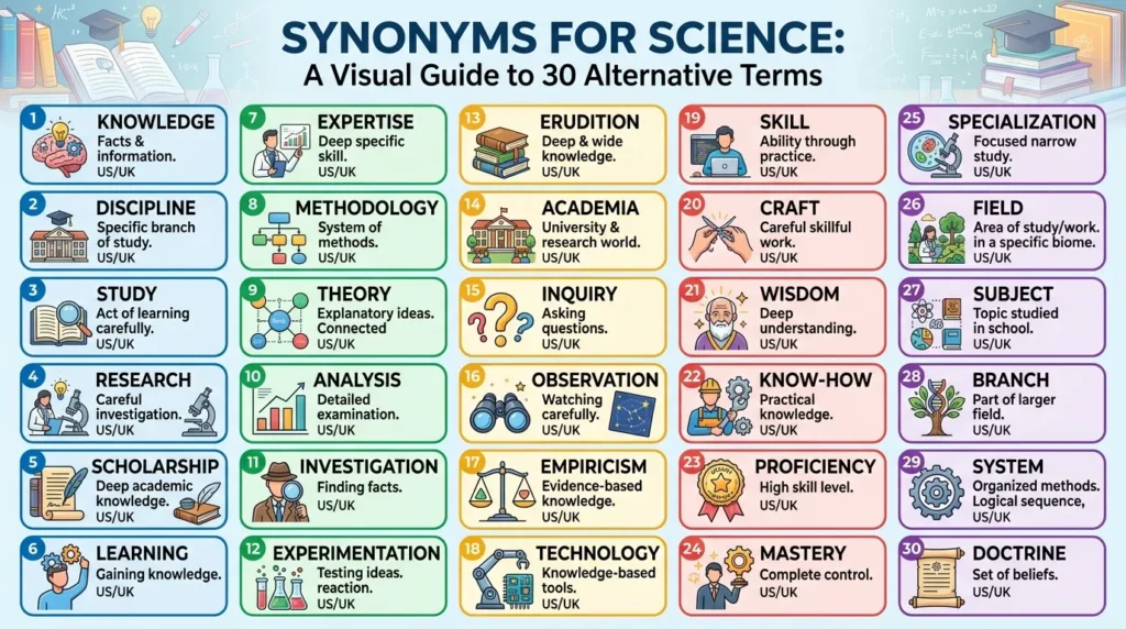 Synonyms for science