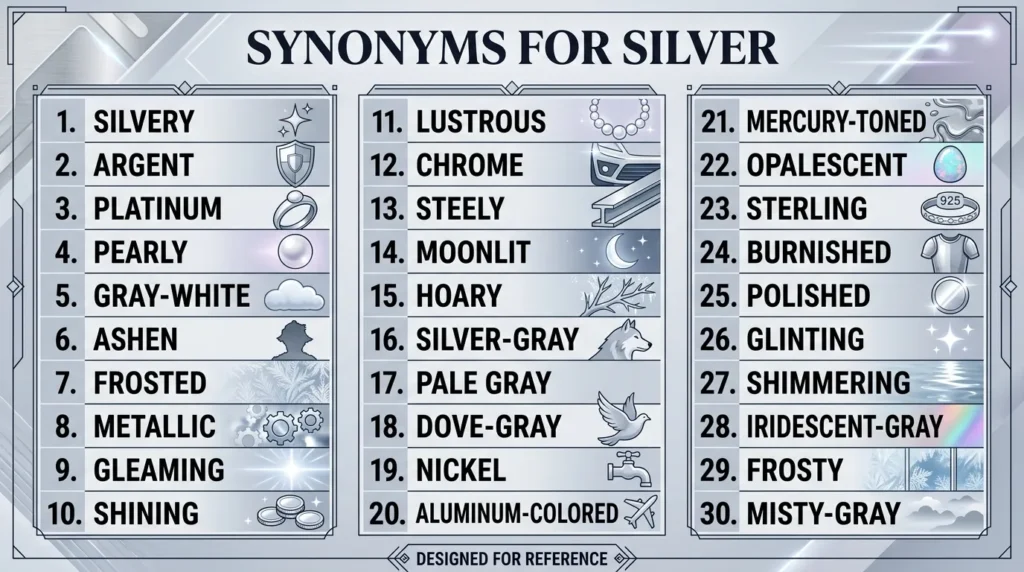 synonyms for silver
