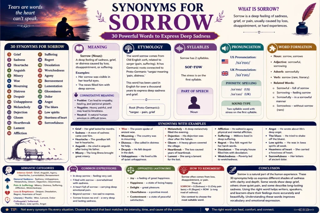 synonyms for sorrow