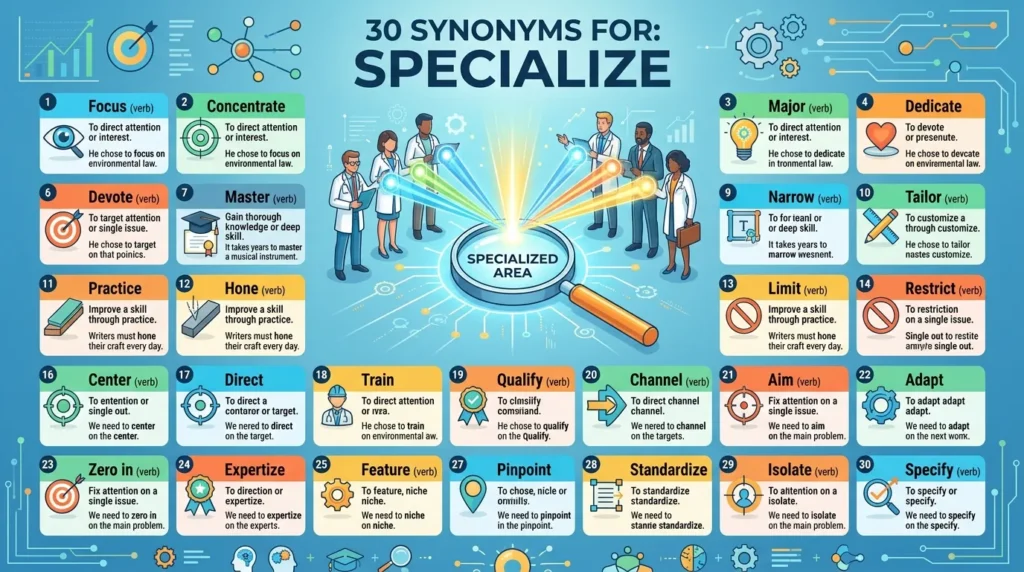 Synonyms for Specialize The Ultimate Guide with 30 Words