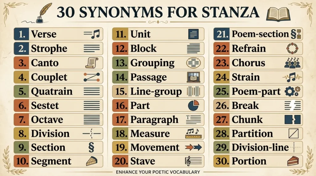 Synonyms for stanza