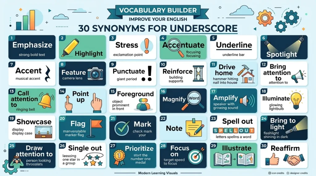 synonyms for underscore