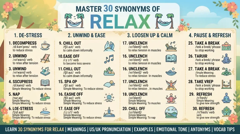 synonyms for relax