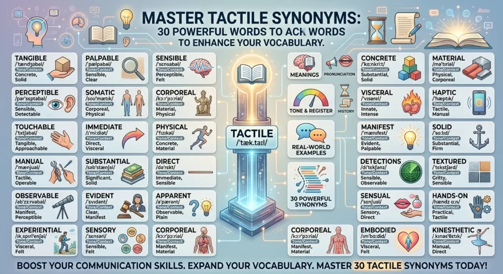 Synonyms for tactile