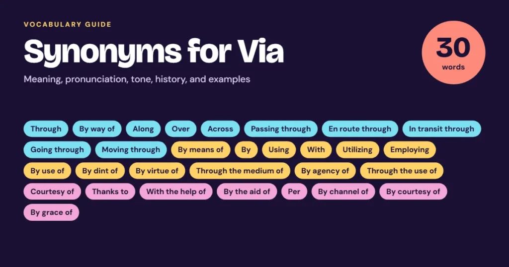 synonyms for via