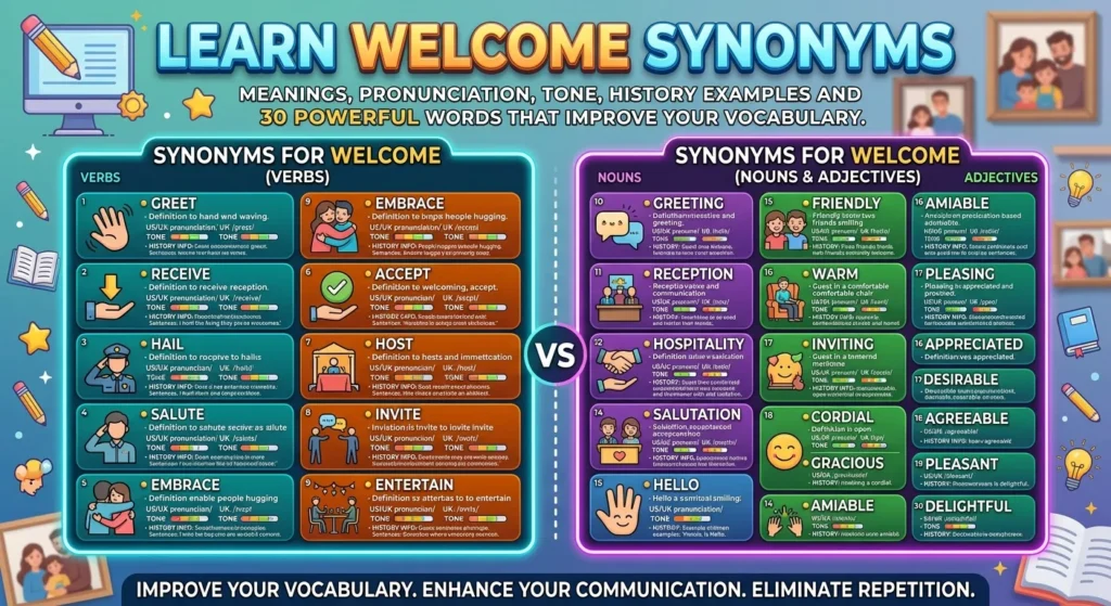 Synonyms for welcome
