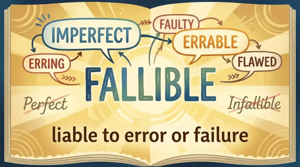 which word is a synonym for the word fallible